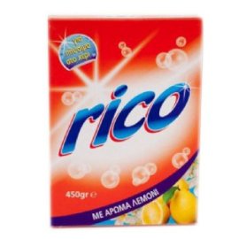 6-2004 Σκόνη πλυσίματος RICO 450 gr για πλύσιμο στο χέρι με άρωμα λεμόνι