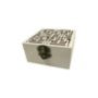 20601270 ΠΑΚΕΤΟ ΜΕ 6 ΤΜΧ. Ξύλινο τετράγωνο αλουστράριστο κουτί σκαλιστό με γεωμετρικά σχήματα
