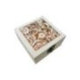 20601320 ΠΑΚΕΤΟ ΜΕ 6 ΤΜΧ. Ξύλινο αλουστράριστο τετράγωνο κουτί διακοσμημένο με πυρογραφία
