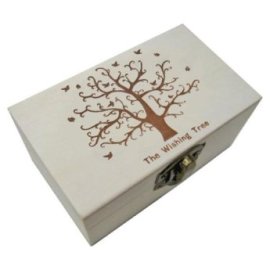20601323 ΠΑΚΕΤΟ ΜΕ 6 ΤΜΧ. Ξύλινο κουτί με πυρογραφία για decoupage -The Wishing Tree-