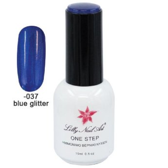 40504001-037 ΠΑΚΕΤΟ ΜΕ 2 ΤΜΧ. Ημιμόνιμο μανό one step 15ml - Blue glitter