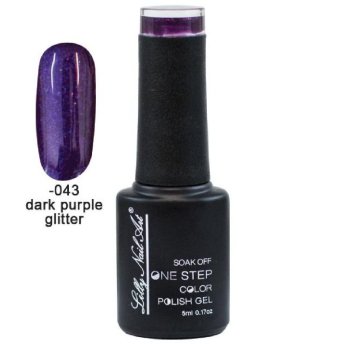 40504002-043 ΠΑΚΕΤΟ ΜΕ 2 ΤΜΧ. Ημιμόνιμο μανό one step 5ml - Dark purple glitter