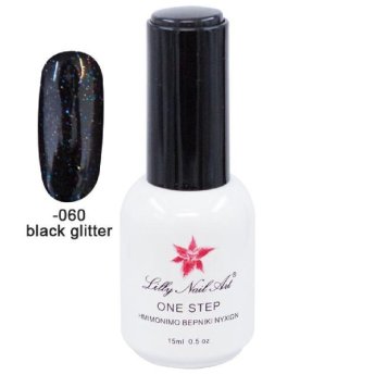 40504001-060 ΠΑΚΕΤΟ ΜΕ 2 ΤΜΧ. Ημιμόνιμο μανό one step 15ml - Black Glitter