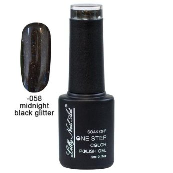 40504002-058 ΠΑΚΕΤΟ ΜΕ 2 ΤΜΧ. Ημιμόνιμο μανό one step 5ml - Midnight black glitter