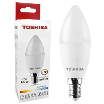 88-450 ΛΑΜΠΑ LED TOSHIBA ΚΕΡΙ N-STD C37 E14 7W 6500K