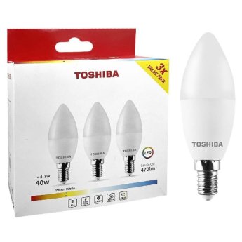 88-455 ΛΑΜΠΕΣ LED TOSHIBA ΚΕΡΙ ΣΕΤ-3 ΤΕΜ N-3PACK C37 E14 4.7W 3000K