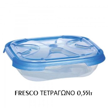 003301872 ΔΟΧΕΙΟ ΦΑΓΗΤΟΥ ΤΕΤΡΑΓΩΝΟ ΠΛΑΣΤΙΚΟ FRESCO  0.55LT