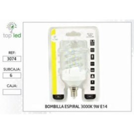 3074 BOMBILLA ESPIRAL LED 3000K 9W E14