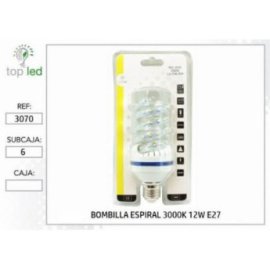 3070 BOMBILLA ESPIRAL LED 3000K 12W E27