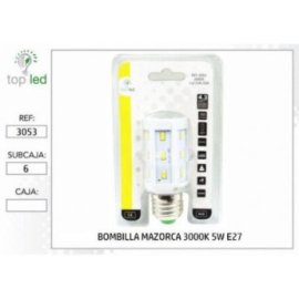 3053 BOMBILLA MAZORCA LED  3000K 5W E27