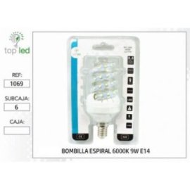 1069 BOMBILLA ESPIRAL LED 6000K 9W E14