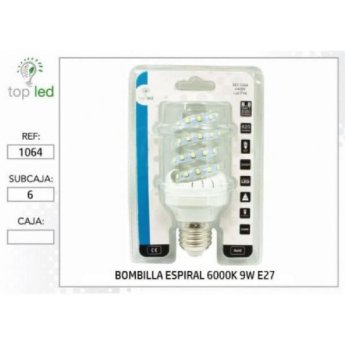 1064 BOMBILLA ESPIRAL LED 6000K 9W E27