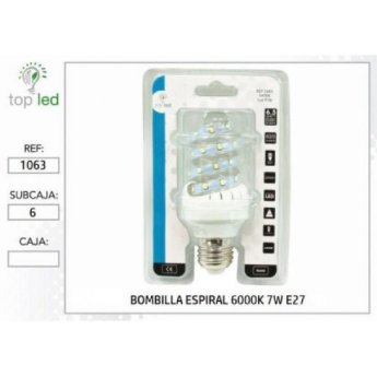 1063 BOMBILLA ESPIRAL LED 6000K 7W E27