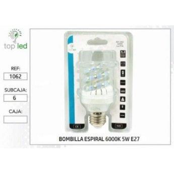 1062 BOMBILLA ESPIRAL LED 6000K 5W E27