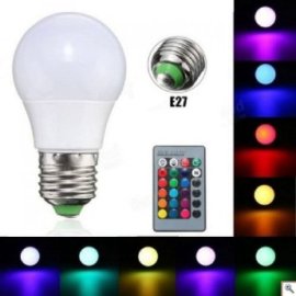 RGBW-E27 RGB LED ΛΑΜΠΑ ΜΕ ΤΗΛΕΧΕΙΡΙΣΤΗΡΙΟ 3W