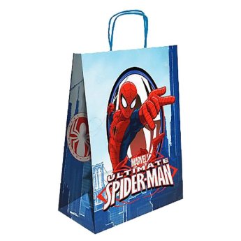 19-366 ΠΑΚΕΤΟ ΜΕ 25 ΤΜΧ. ΤΣΑΝΤΑ ΔΩΡΟΥ ΧΑΡΤΙΝΗ SPIDERMAN ΘΑΛΑΣΣΙ -40cm- 40x32x14cm