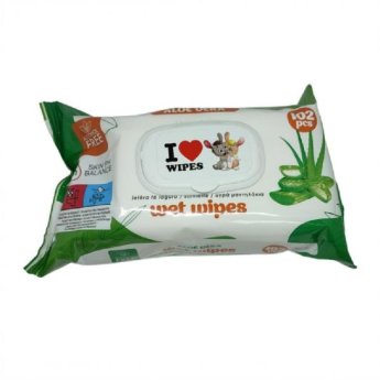 5304000357306 Μωρομάντηλα I Love Wipes 102τμχ Aloe Vera