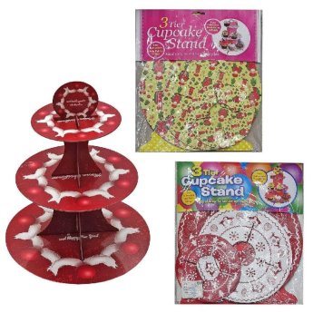 93-3795 Βάση για cupcake xmas τριώροφη 35 xo30cm