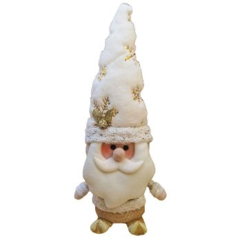 93-3694 Αγιος gnome λευκός με χρυσές ρίγες 46cm