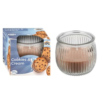 37-447 Κερί cookies and cream σε βάζο 21h 85gr net. 7x6.5cm