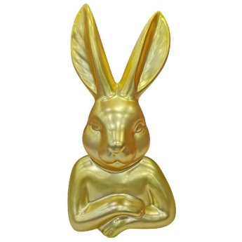 73-2217 ΠΑΚΕΤΟ ΜΕ 4 ΤΜΧ. Λαγός Κεραμικός Χρυσός 26x13x10cm
