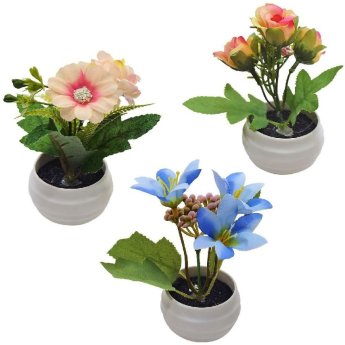 22-3085 ΠΑΚΕΤΟ ΜΕ 45 ΤΜΧ. Γλαστράκι Στρογγυλεμένο με Λουλούδια 14x6cm