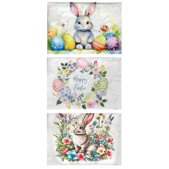 73-2189 ΠΑΚΕΤΟ ΜΕ 12 ΤΜΧ. Σουπλά Πασχαλινό Υφασμάτινο 3 Σχέδια 42x27cm