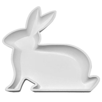 73-2150 Δίσκος Σχέδιο Λαγός Λευκός 29.5x25x3cm