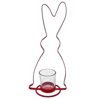 73-2151 Κηροπήγιο Ρεσώ Κόκκινος Λαγός 31.5x12.5x8.5cm