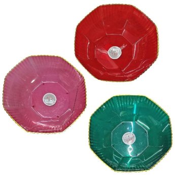 80-2141 Πιατέλα Πλαστική Χρωματιστή Οκτάγωνη o24x7cm