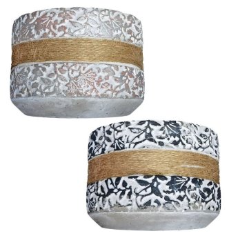 81-1125 ΠΑΚΕΤΟ ΜΕ 2 ΤΜΧ. Κασπώ Κυλινδρικό με Σχοινί o13x10cm