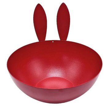 73-2153 Μπωλ Μεταλλικό με Αυτάκια Λαγού Κόκκινο Φ21.5x20x10cm
