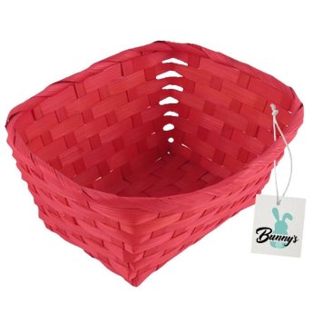 73-2157 Καλάθι Μπαμπού Κόκκινο Ορθογώνιο 20x16x9.5cm
