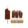 73-2133 ΠΑΚΕΤΟ ΜΕ 15 ΤΜΧ. Κερί Παγωτό Ξυλάκι 11x6.5x2.5cm -H-25cm-