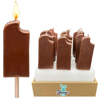 73-2133 ΠΑΚΕΤΟ ΜΕ 15 ΤΜΧ. Κερί Παγωτό Ξυλάκι 11x6.5x2.5cm -H-25cm-