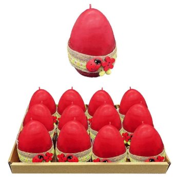 73-2139 ΠΑΚΕΤΟ ΜΕ 12 ΤΜΧ. Κερί Αυγό με Πασχαλίτσα 9cm
