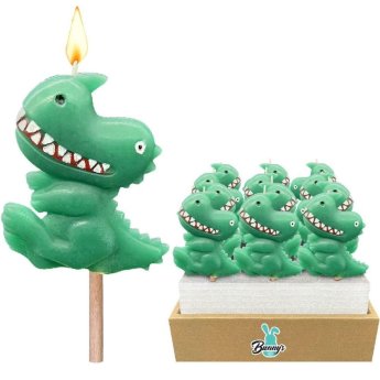 73-2142 ΠΑΚΕΤΟ ΜΕ 15 ΤΜΧ. Κερί Δεινόσαυρος σε Στικ 12x12x2cm -H-20cm-
