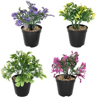 22-3019 ΠΑΚΕΤΟ ΜΕ 12 ΤΜΧ. Γλαστράκι Μαύρο Πλαστικό με Λουλούδια 16x7.5cm