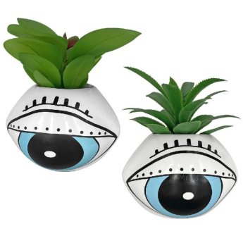 22-3022 ΠΑΚΕΤΟ ΜΕ 6 ΤΜΧ. Γλάστρα Πορσελάνης Μάτι Μεγάλο