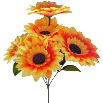 73-2043 ΠΑΚΕΤΟ ΜΕ 2 ΤΜΧ. Ηλιοτρόπιο Μπουκέτο 7 Λουλούδια 36cm