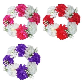 73-2047 Στεφάνι 8 Λουλούδια 30cm