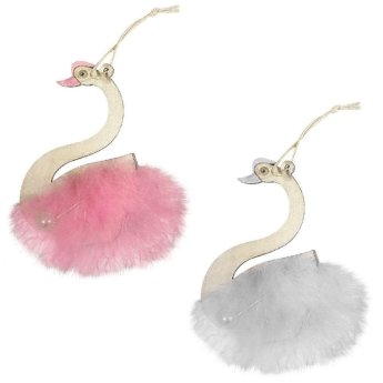 73-2037 ΠΑΚΕΤΟ ΜΕ 20 ΤΜΧ. Στολίδι Κρεμαστό Κύκνος 11x7cm