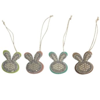 73-2039 ΠΑΚΕΤΟ ΜΕ 20 ΤΜΧ. Στολίδι Κρεμαστό Λαγουδάκι Μαργαριτάρια 5x4cm