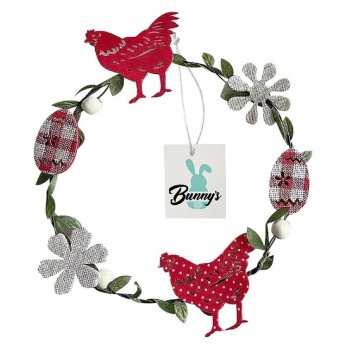 73-2042 ΠΑΚΕΤΟ ΜΕ 10 ΤΜΧ. Στεφάνι Μεταλλικό Κότες-Αυγα Φ21cm