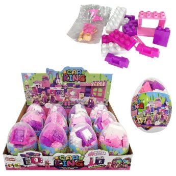 96-909 ΠΑΚΕΤΟ ΜΕ 12 ΤΜΧ. Αυγό Κοριτσίστικο με Τουβλάκια Αυγό-12x9cm