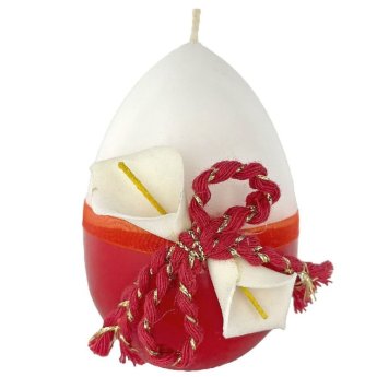 73-2007 Κερί Δίχρωμο Αυγό Κορδόνι Κρίνος 9cm