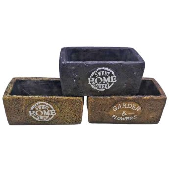 73-1999 ΠΑΚΕΤΟ ΜΕ 12 ΤΜΧ. Ζαρντινιέρα Κασπώ Κεραμική Home 13x7x5.5cm