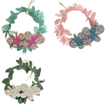 73-1968 ΠΑΚΕΤΟ ΜΕ 20  ΤΜΧ. Στεφανάκι Κρεμαστό με Πεταλούδες 8cm