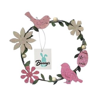 73-1970 ΠΑΚΕΤΟ ΜΕ 10  ΤΜΧ. Στεφάνι Μεταλλικό Πουλάκια-Αυγα Φ22cm