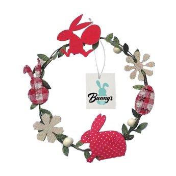 73-1972 ΠΑΚΕΤΟ ΜΕ 10  ΤΜΧ. Στεφάνι Μεταλλικό Λαγοί-Αυγα Φ16cm